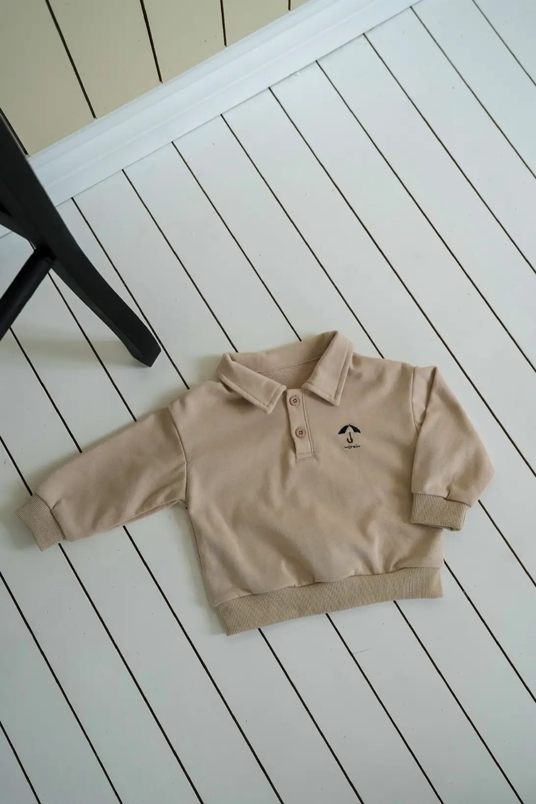 cotton long sleeve polo top for toddlers