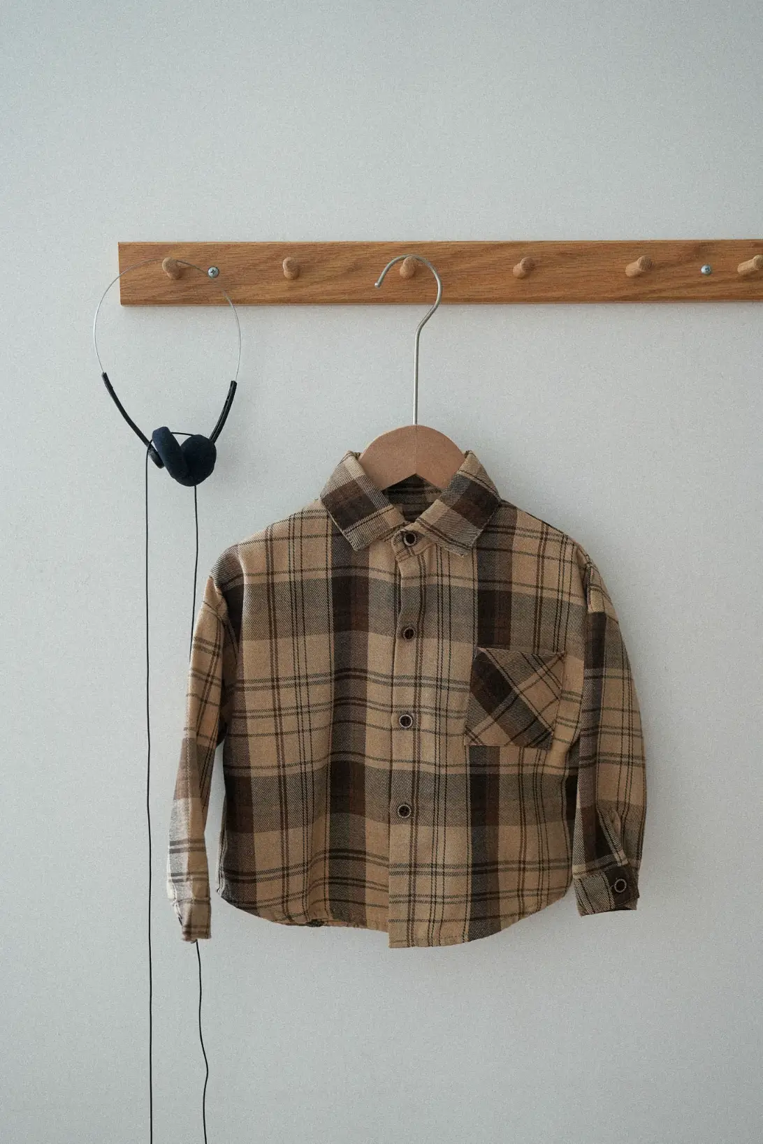 Brown checked shirt for toddlers
