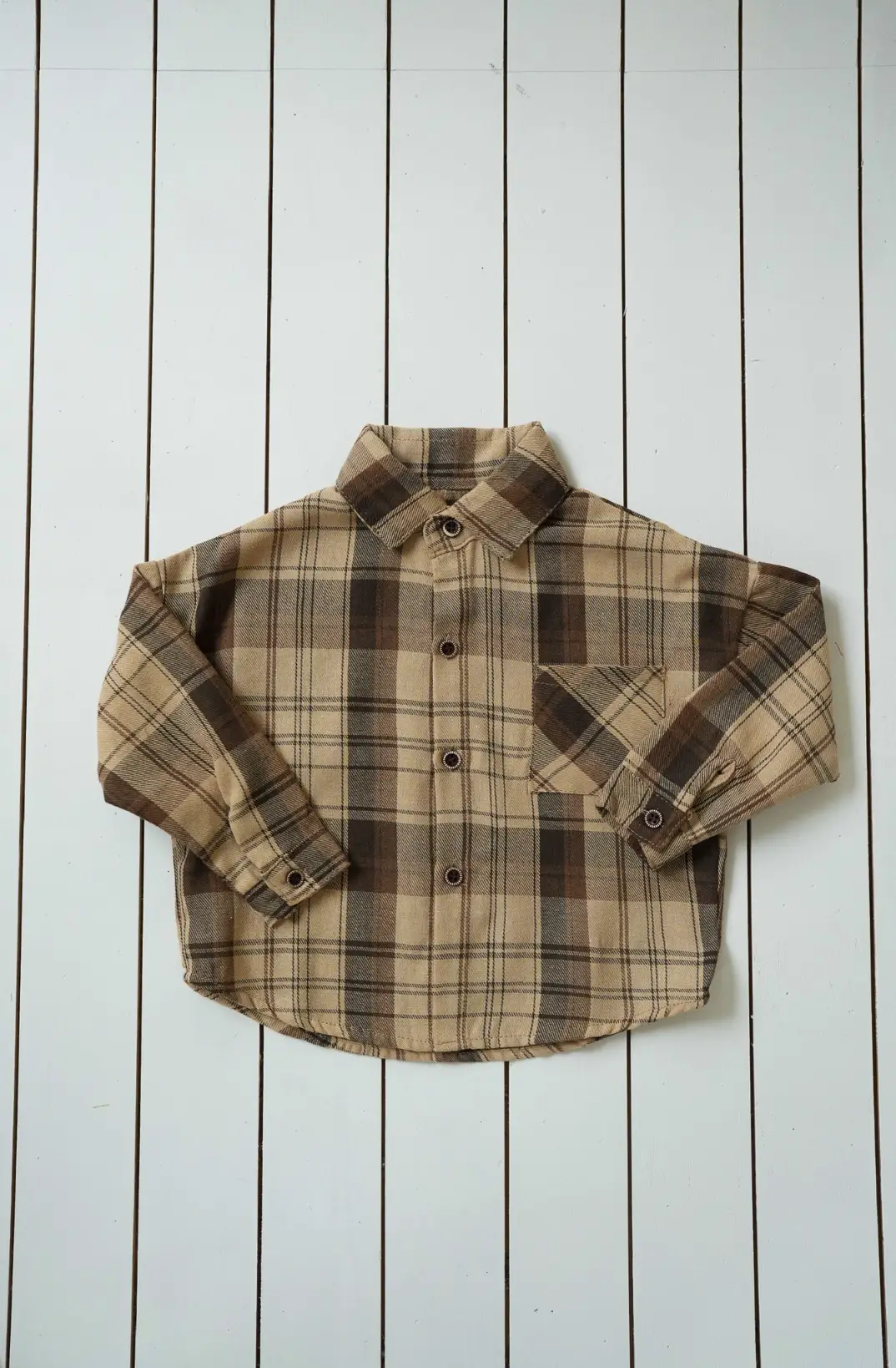 Brown checked shirt for toddlers
