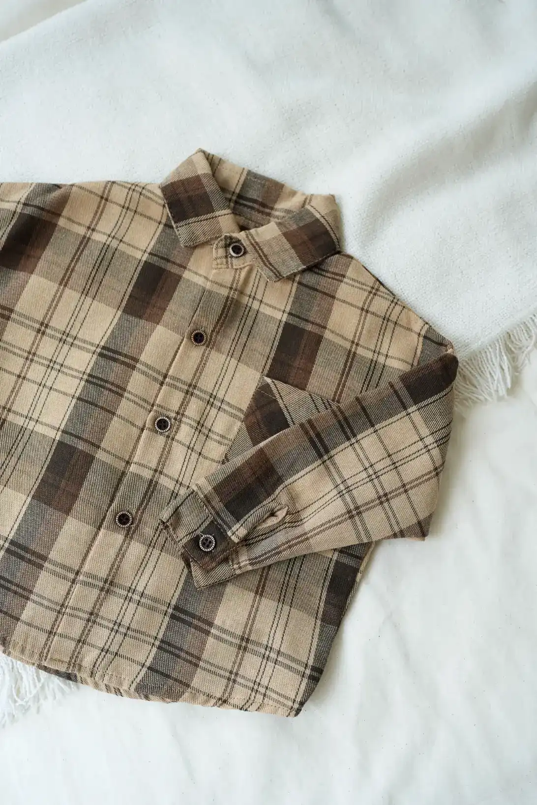 Brown checked shirt for toddlers