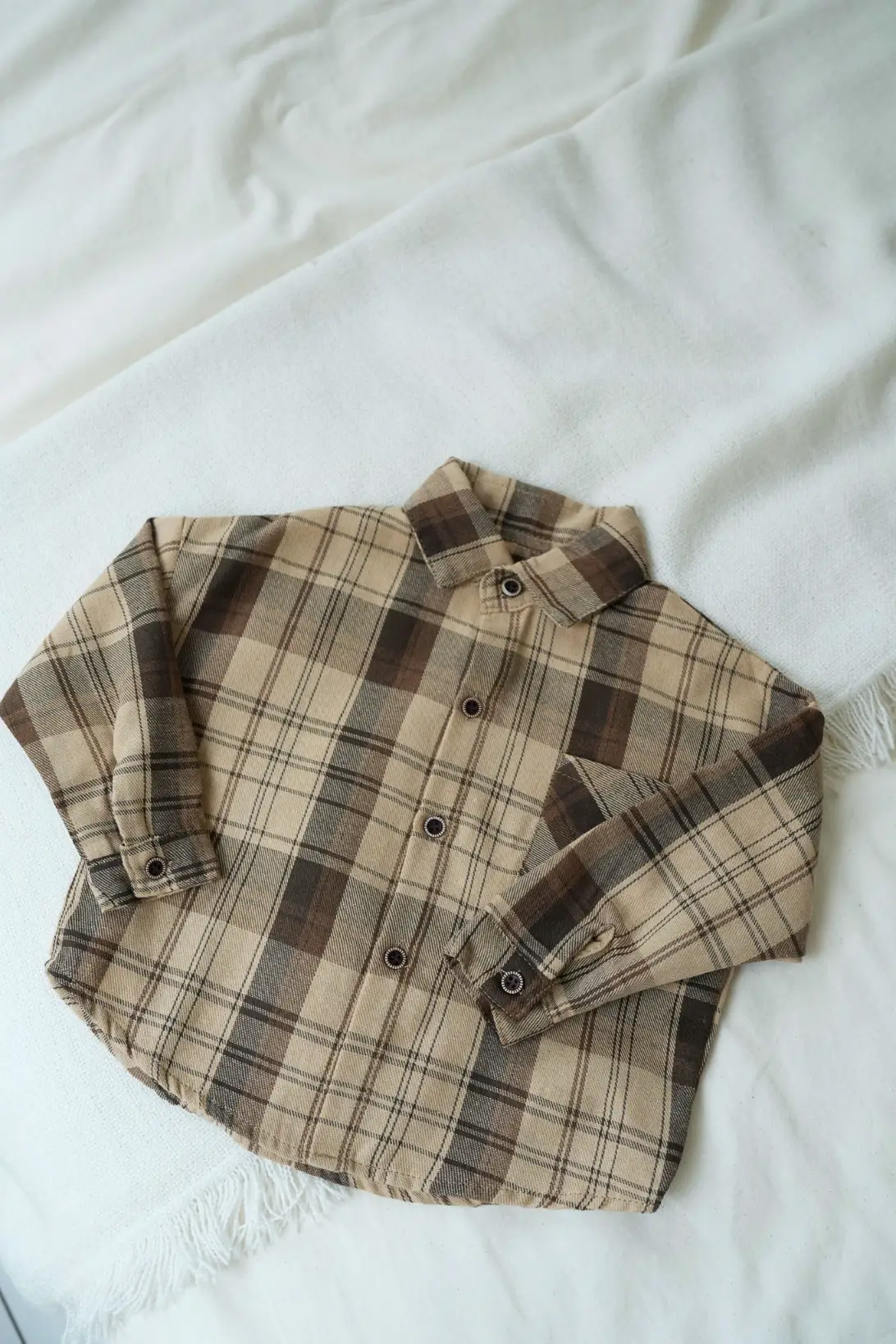 Brown checked shirt for toddlers