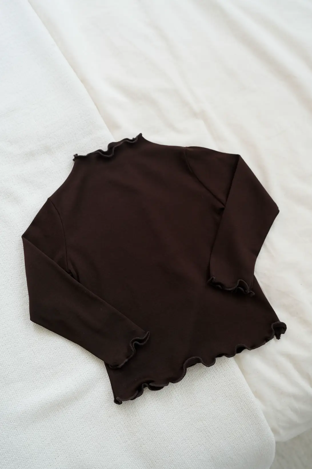 Chocolate cotton turtleneck for toddlers