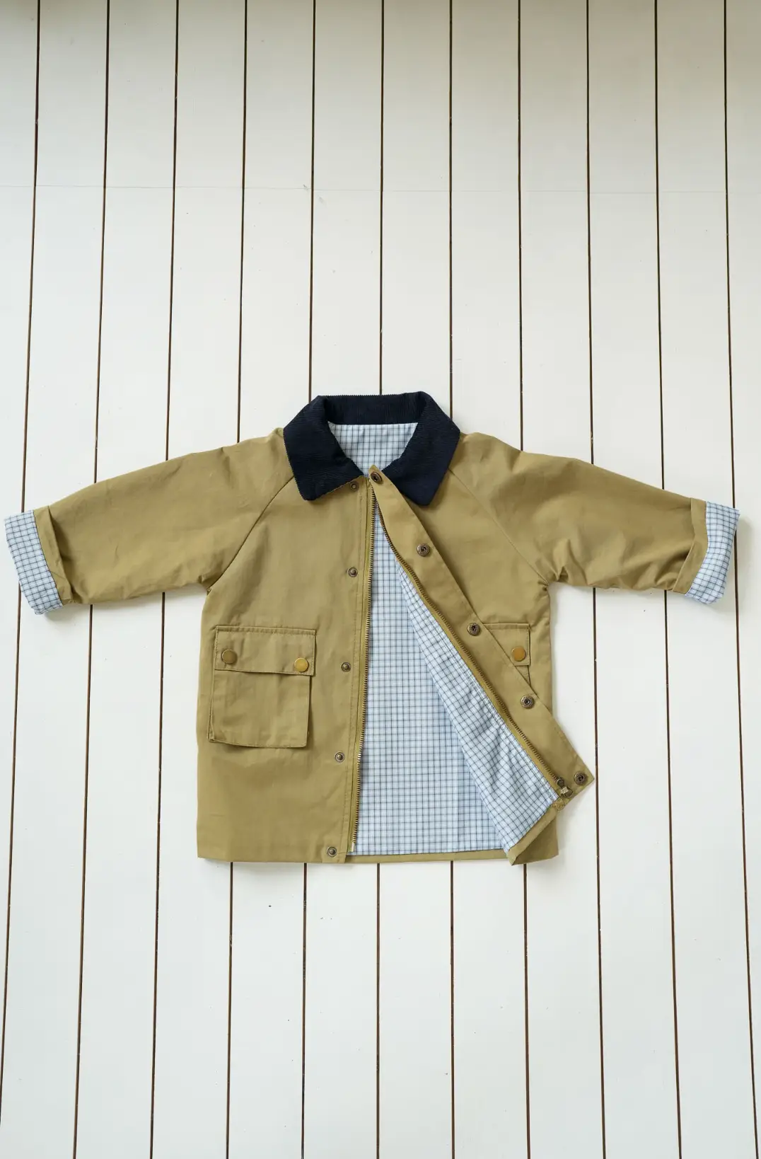 Kids cotton trench coat