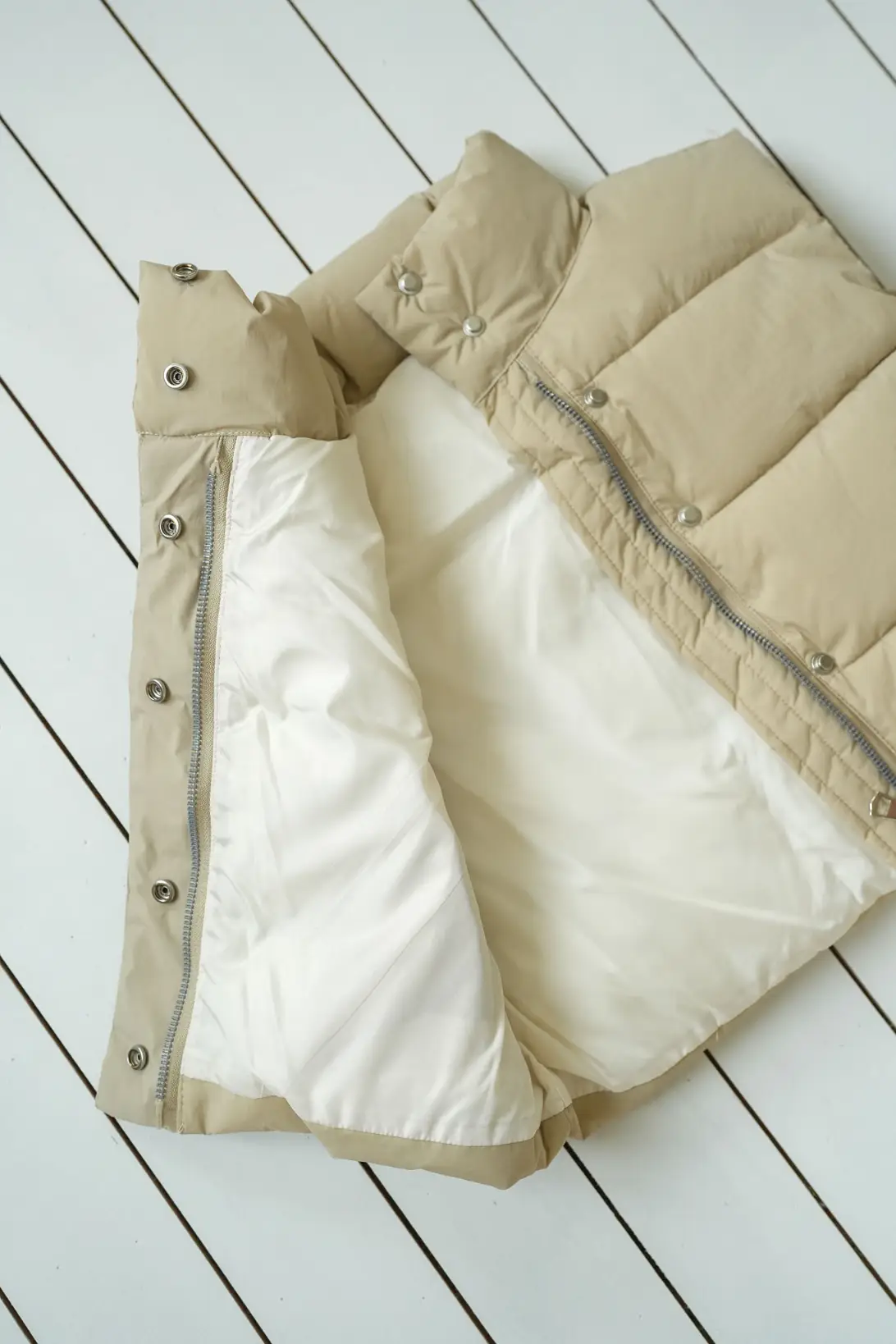 light beige puffer vest for toddlers
