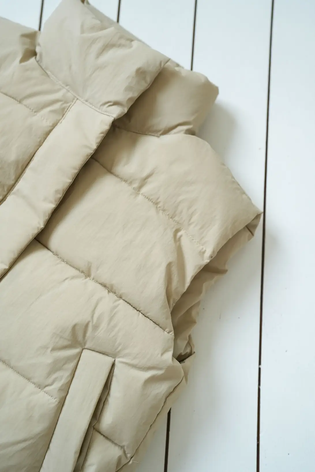 light beige puffer vest for toddlers