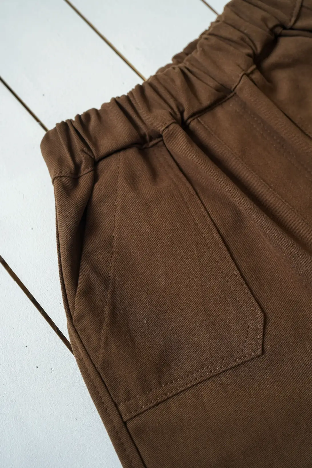 Chocolate brown cotton trousers for kids