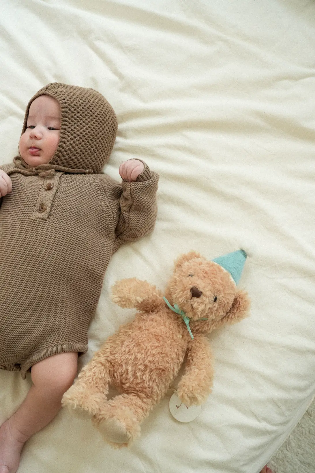 Soft textured knit bonnet