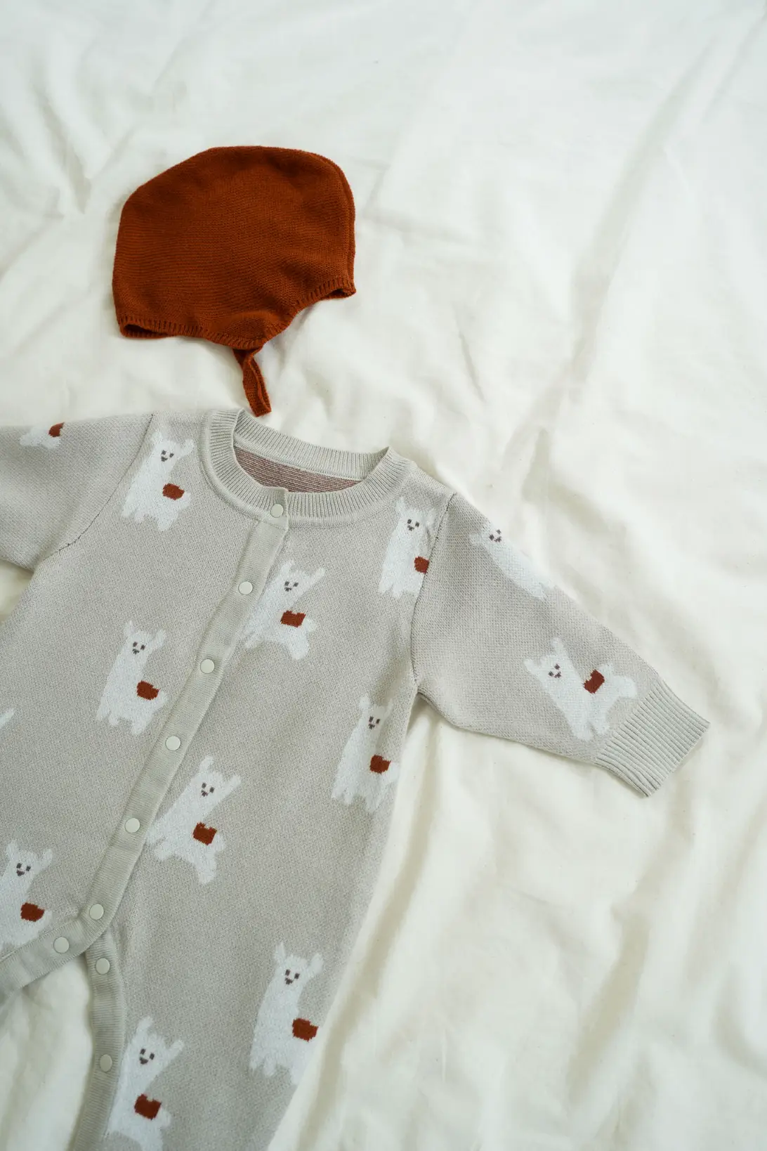 Adventure Buddy soft knitted baby romper