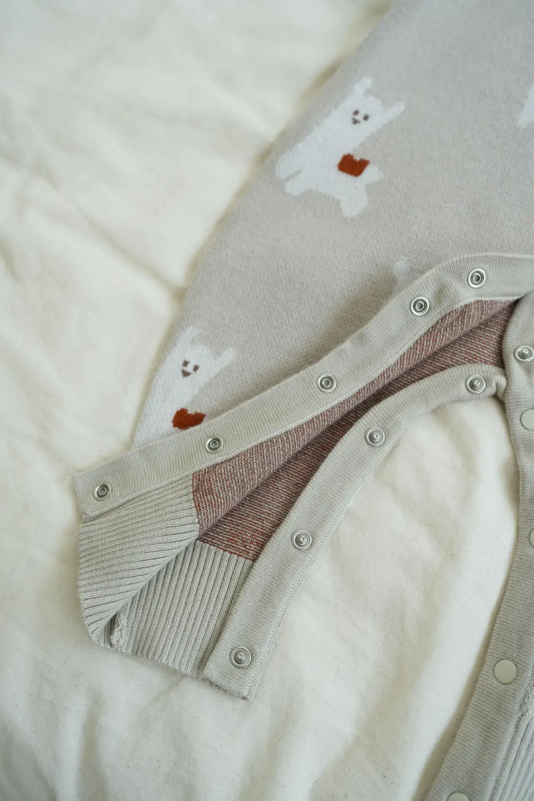 soft knitted baby romper