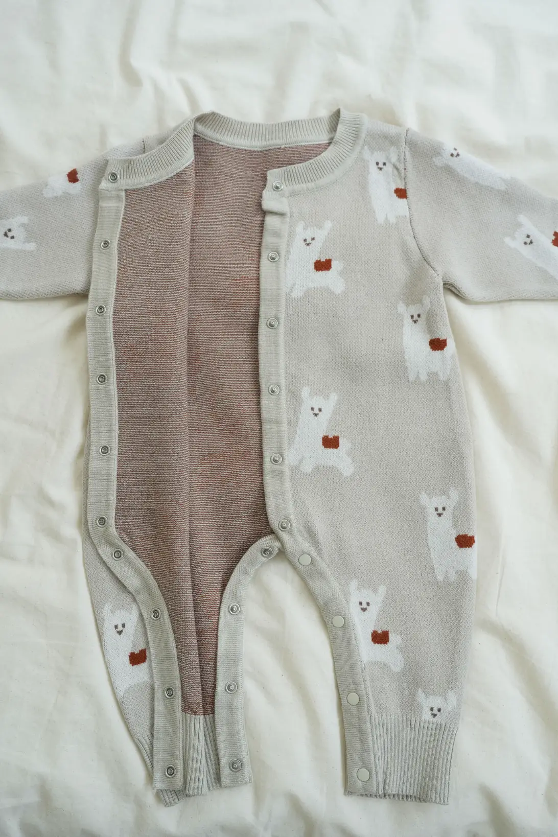 Super soft knitted baby romper