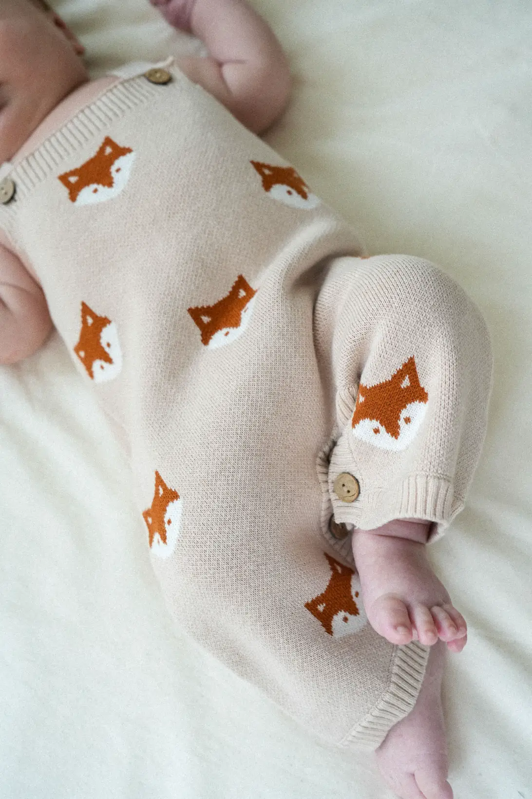 Little Fox 100% cotton knitted baby romper