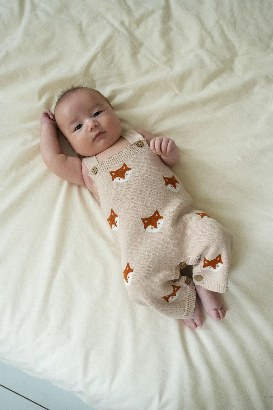 Little Fox 100% cotton knitted baby romper