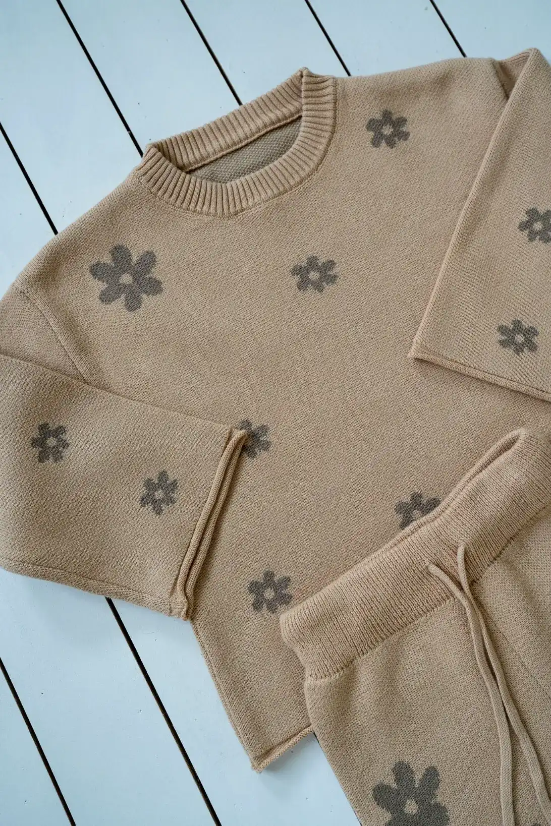 Flower Meadow cotton knit set for toddlers