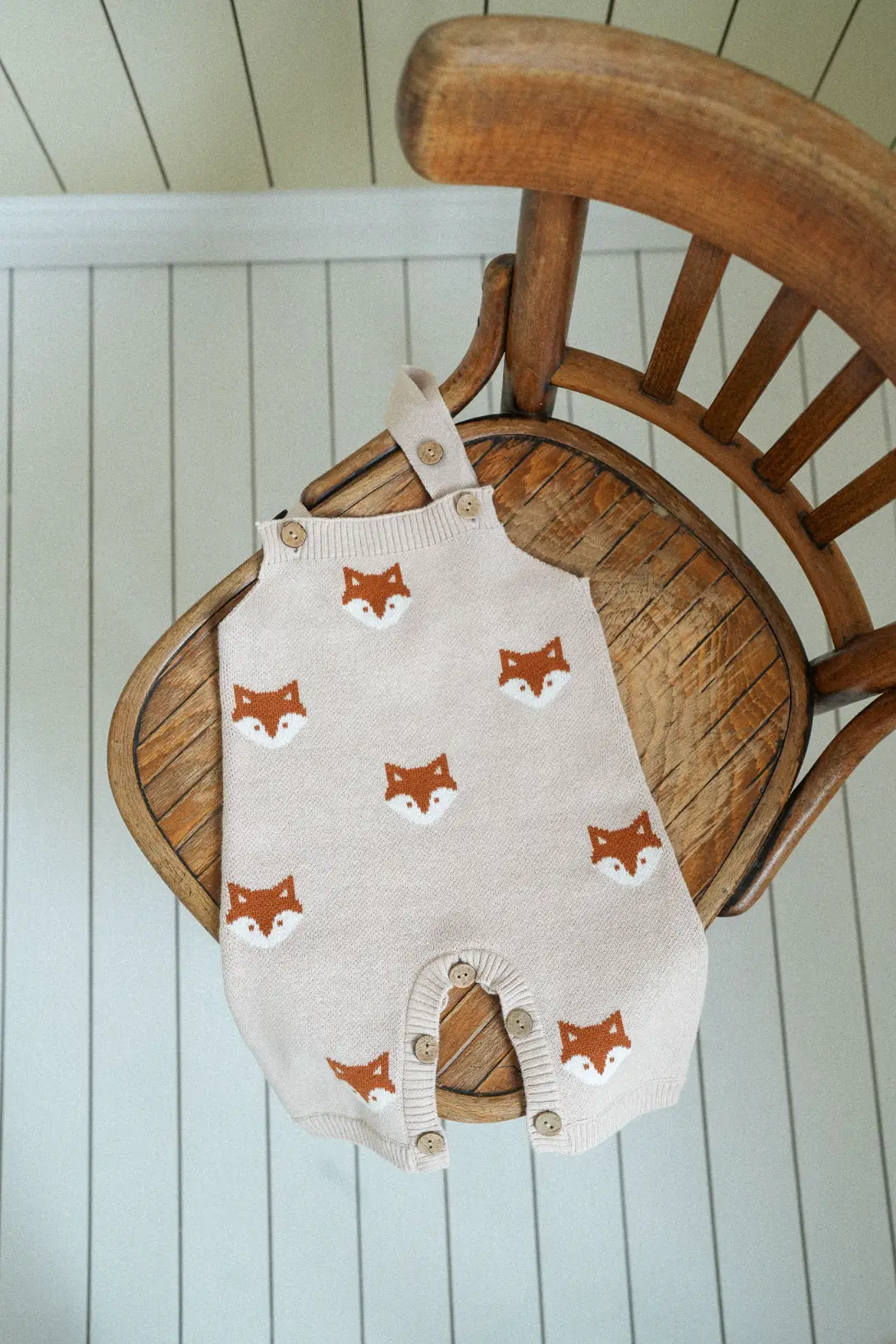 Little Fox 100% cotton knitted baby romper