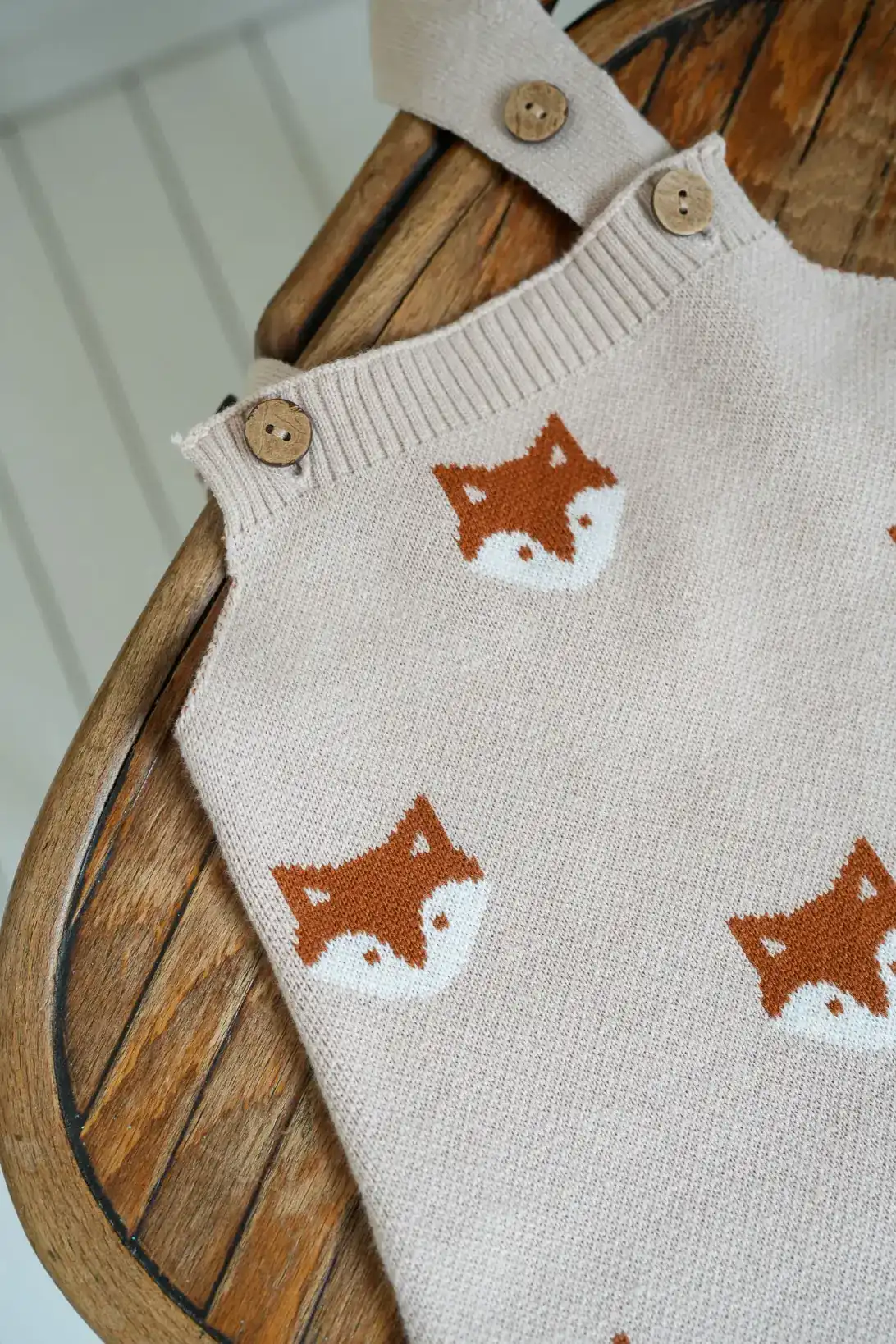 Little Fox 100% cotton knitted baby romper