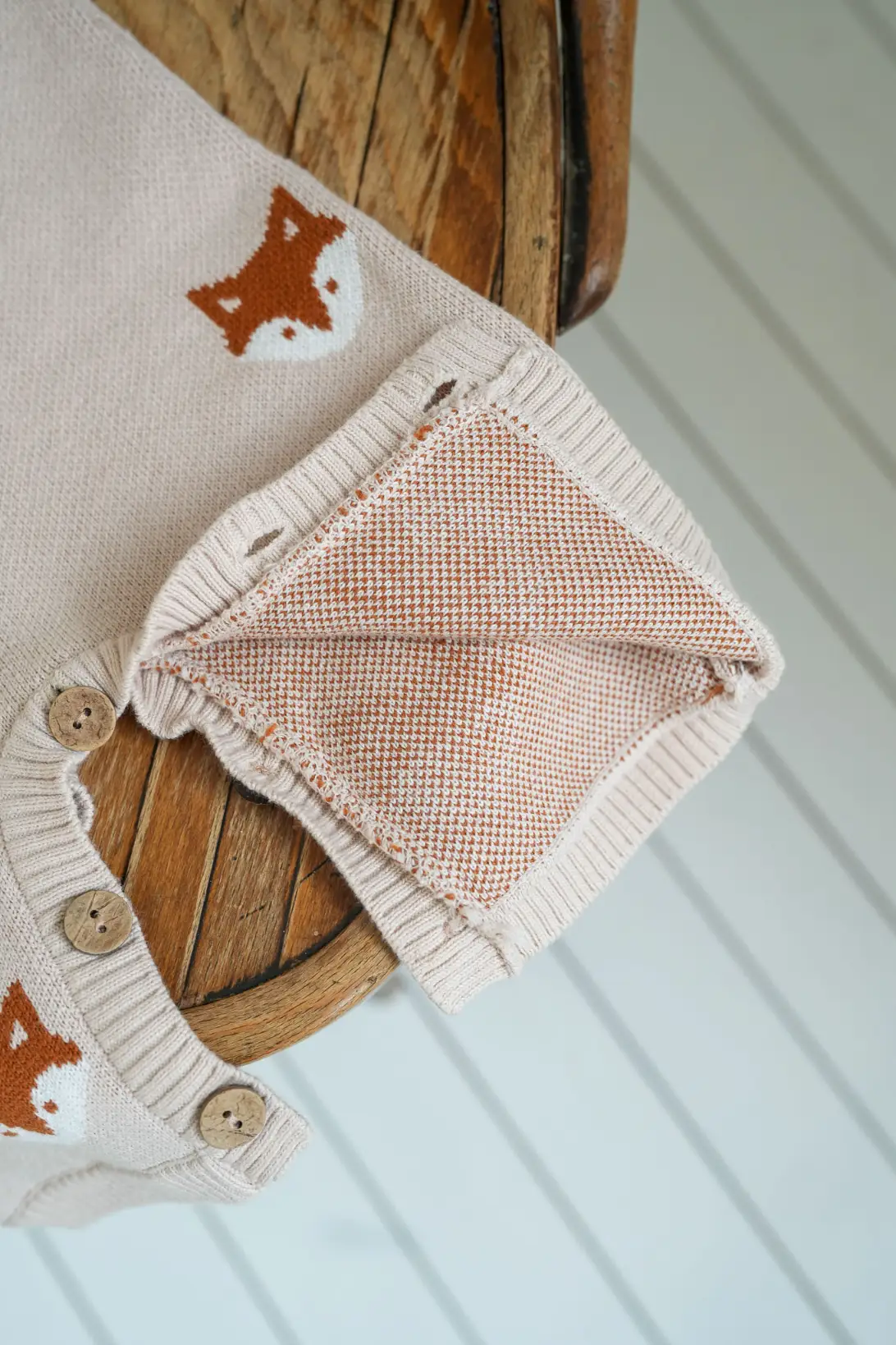 Little Fox 100% cotton knitted baby romper