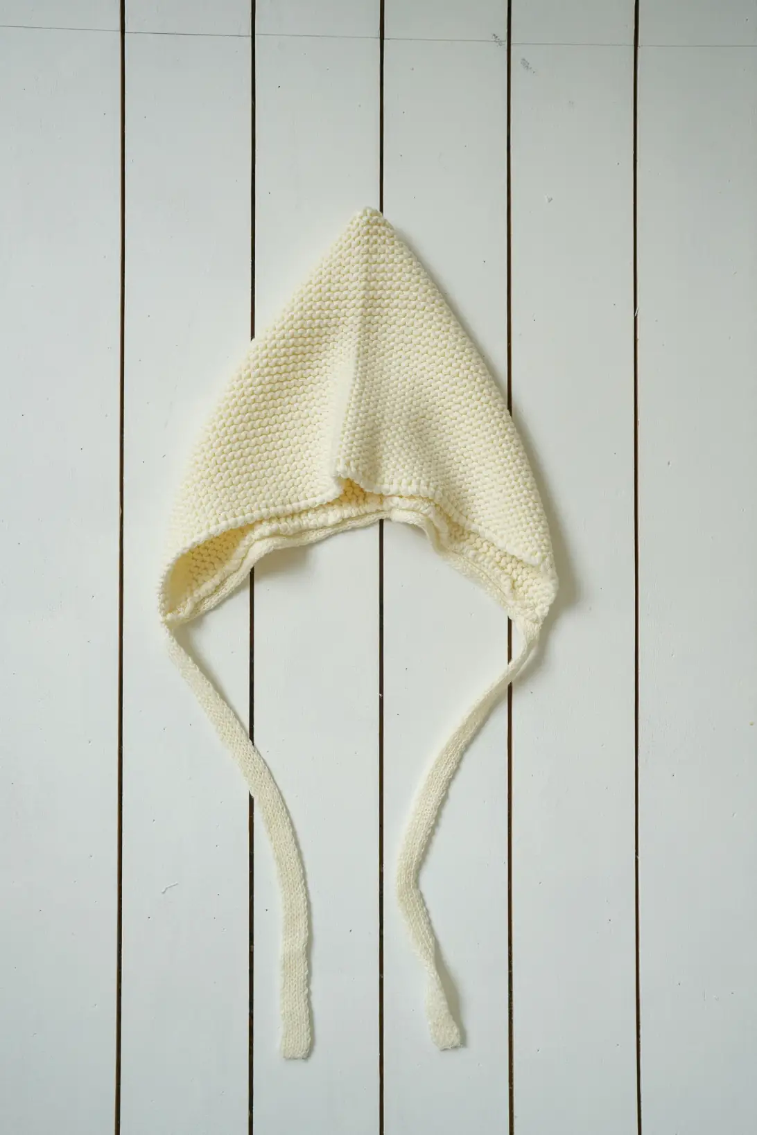 Cream Little Gnome Bonnet made from 100% cotton