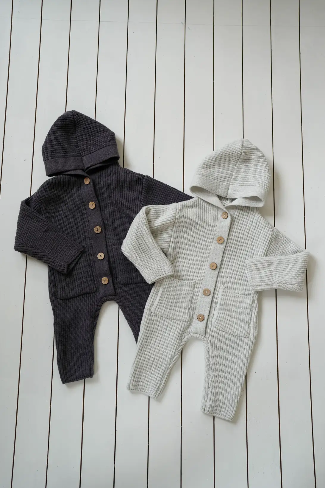 Knitted warm baby romper