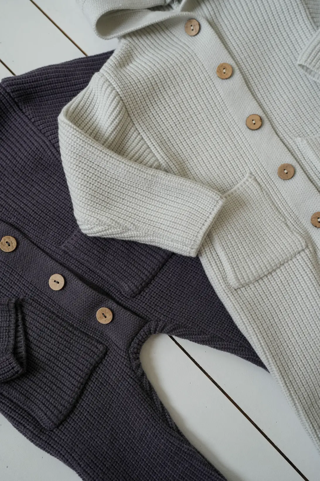 Knitted warm baby romper