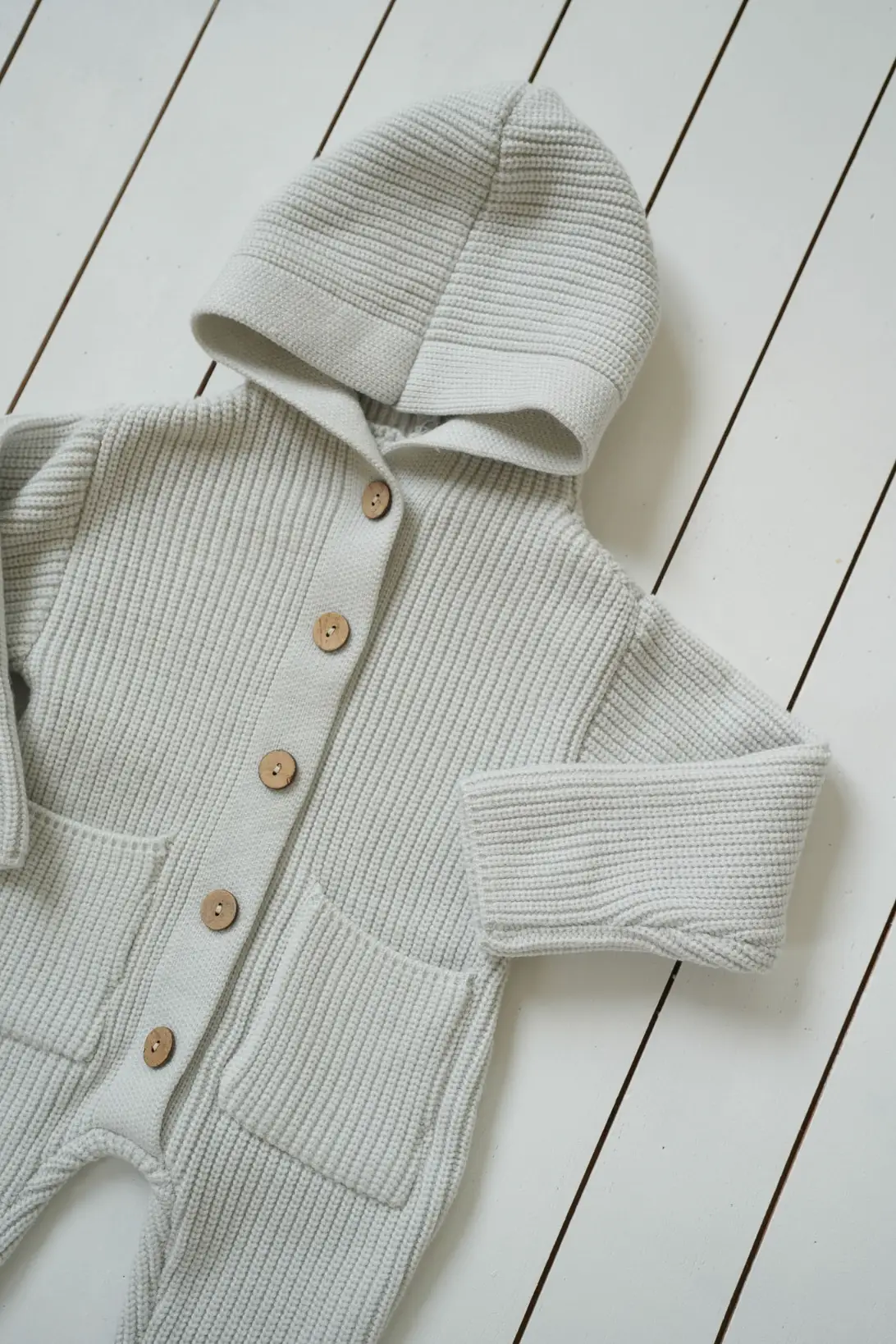 Knitted warm baby romper
