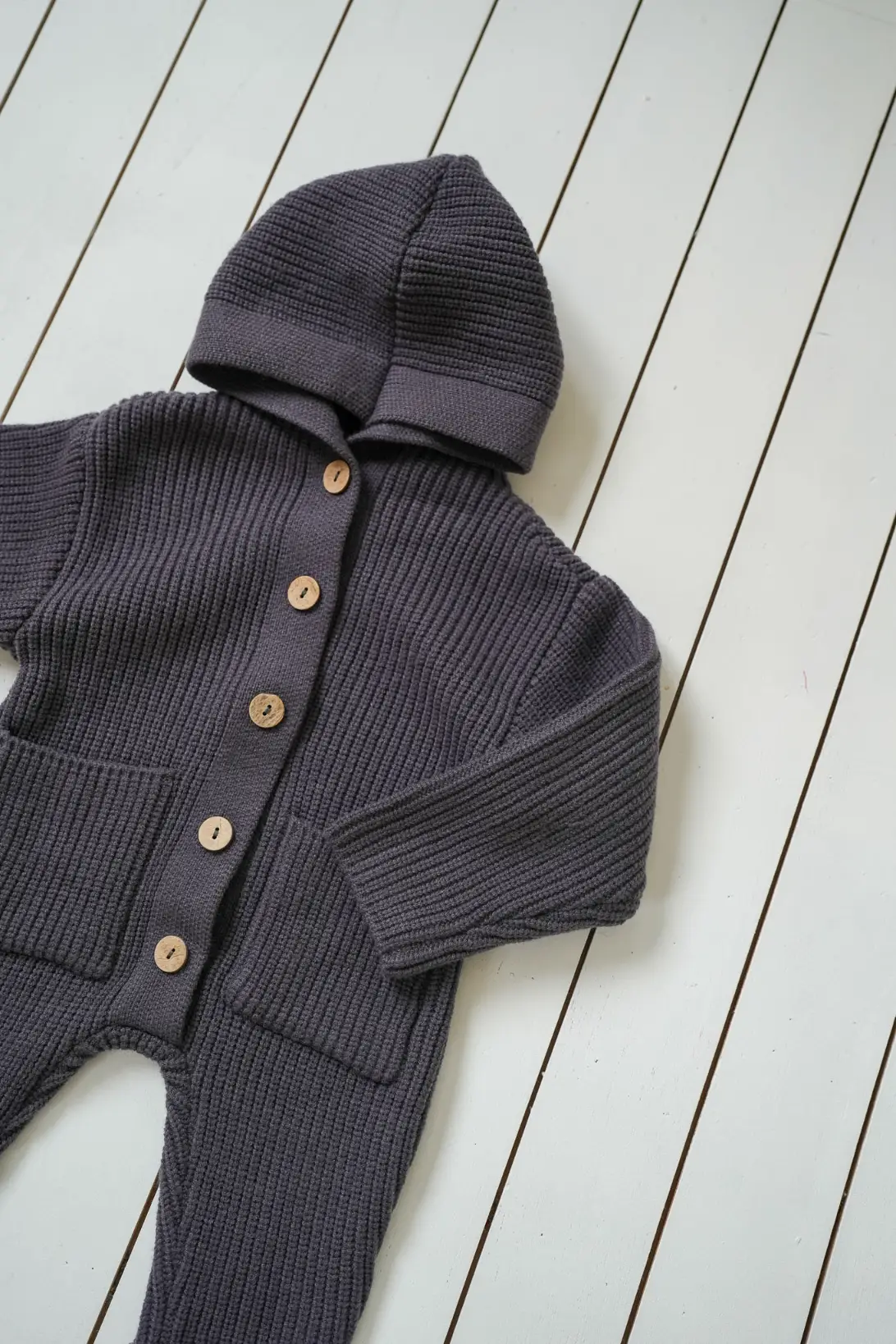 Knitted warm baby romper