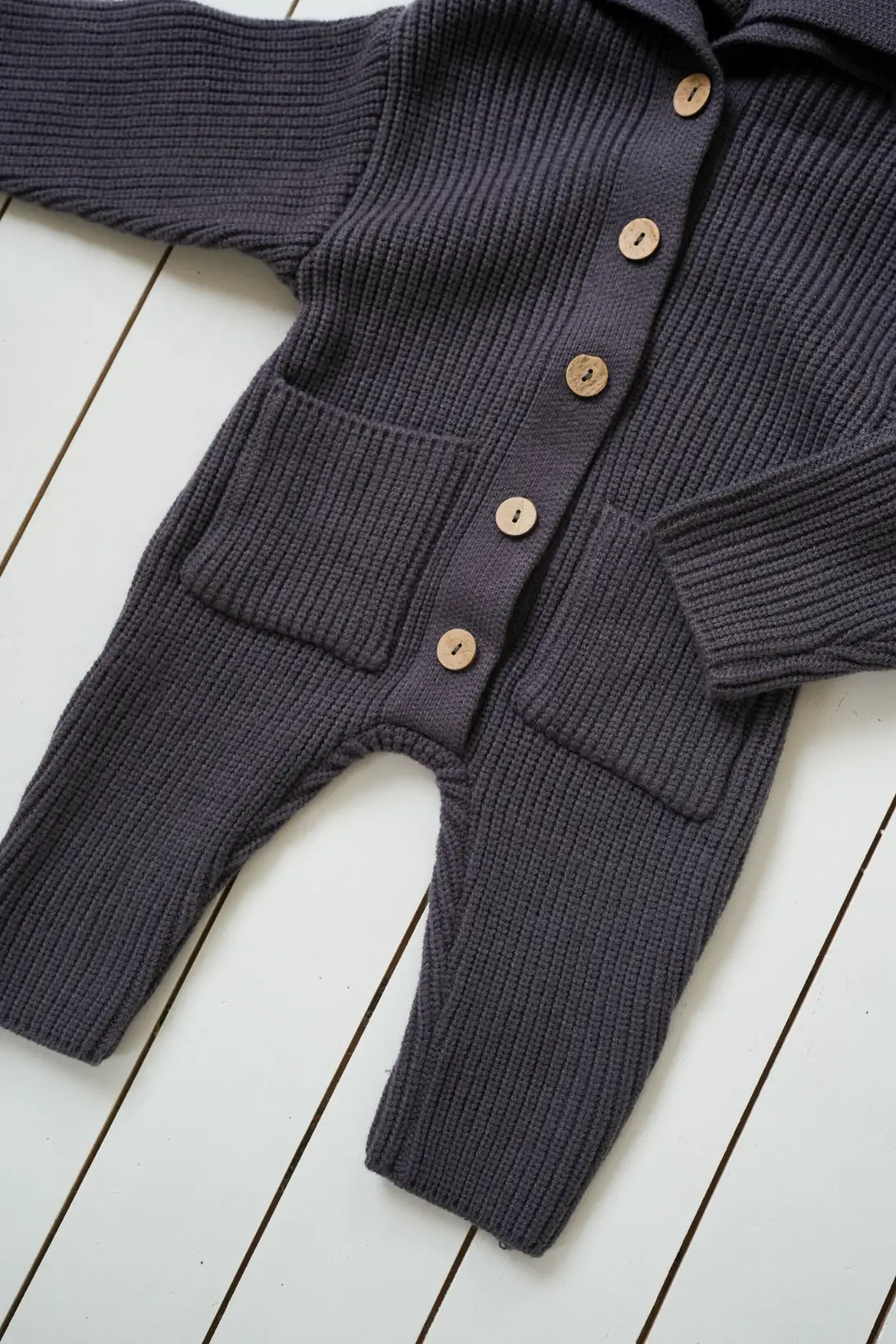 Knitted warm baby autumn romper