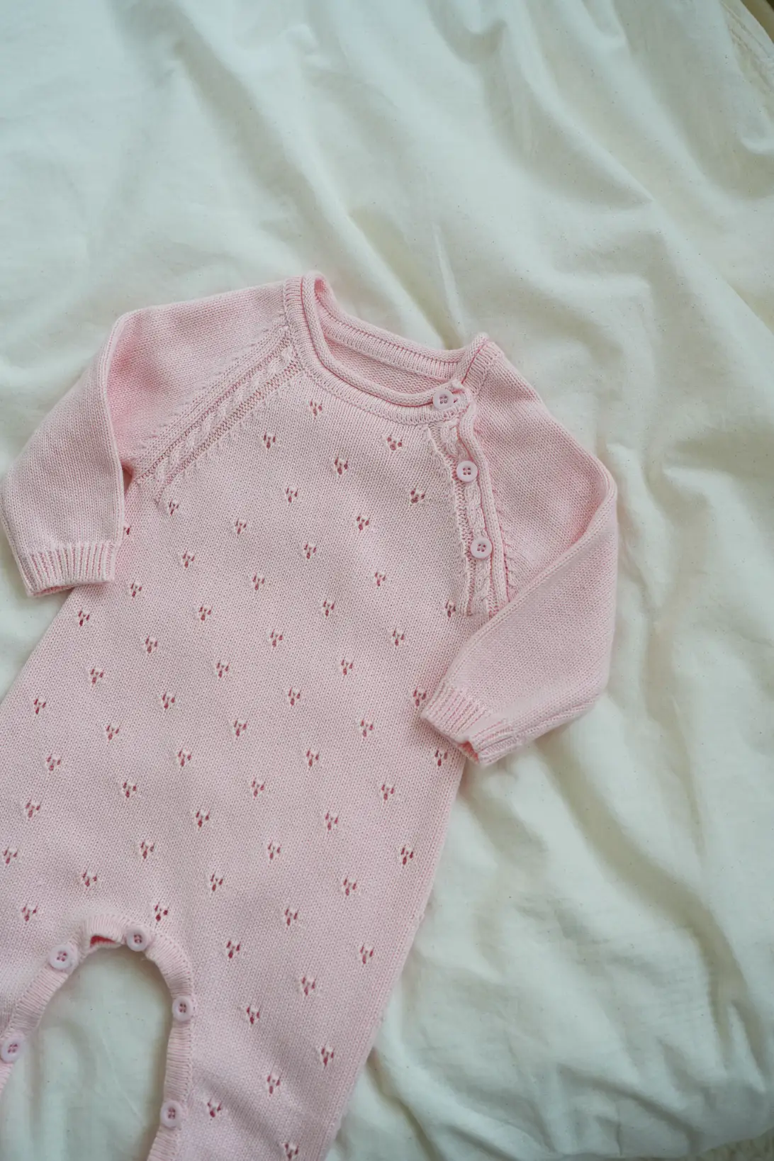 Pink Cloud knitted Romper for babies
