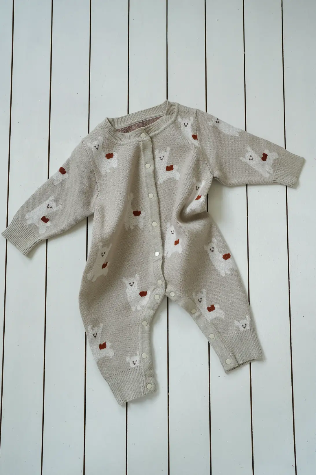 Adventure Buddy soft knitted baby romper
