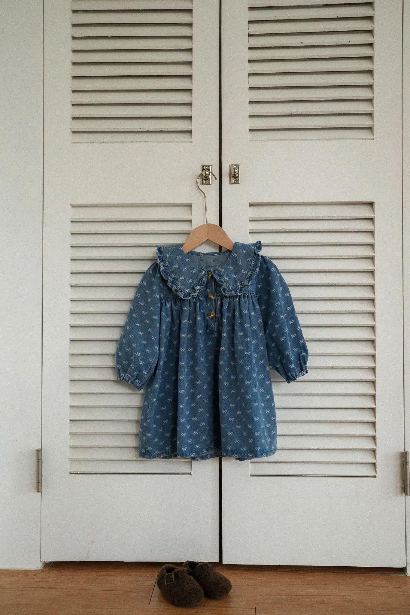 Tiny Bow Denim Dress for girls