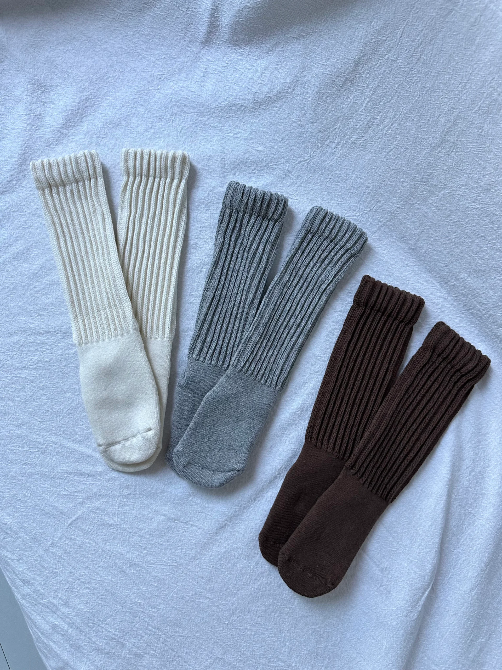 high baby cotton socks with ribbed texture
