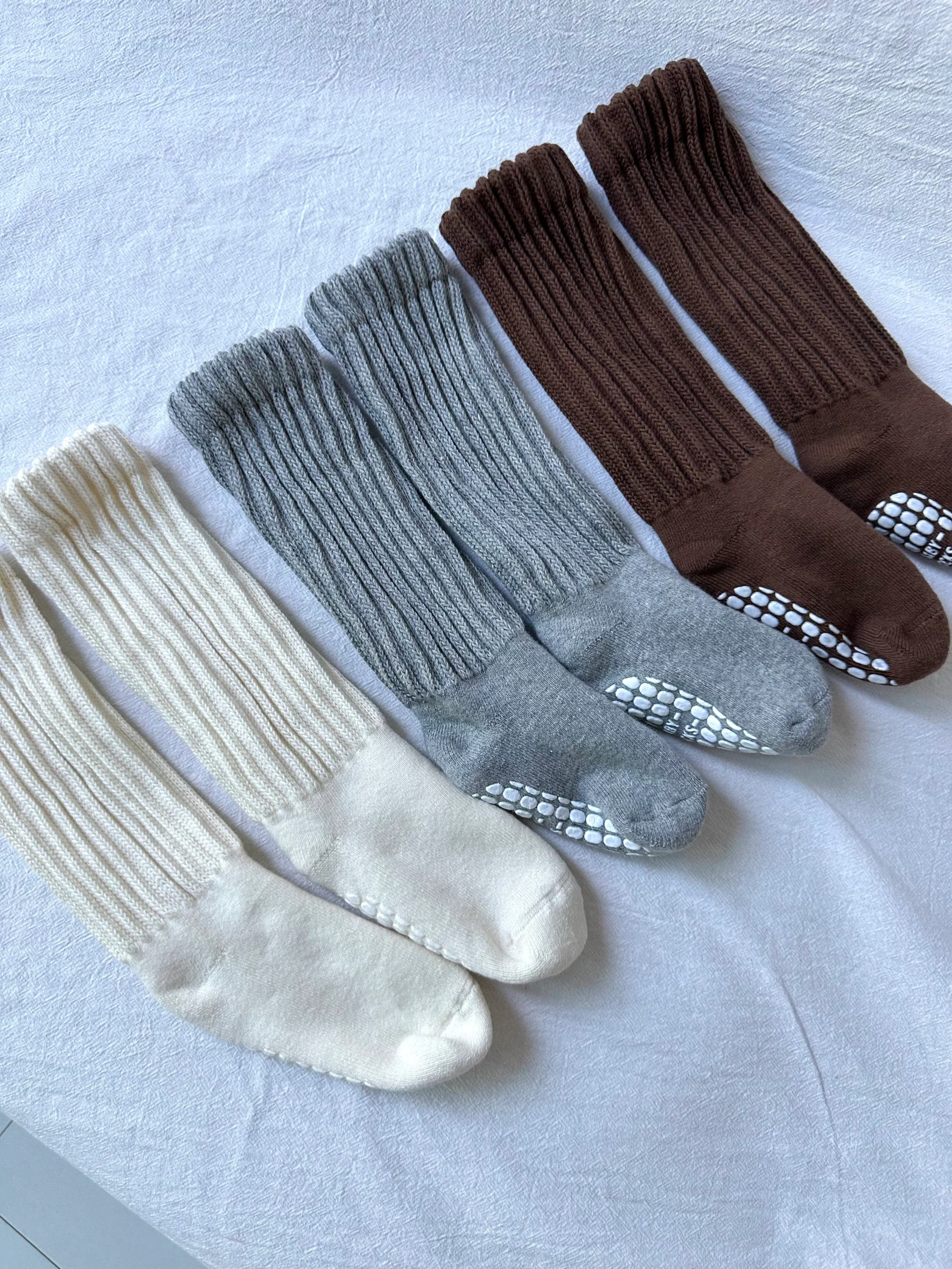 high baby cotton socks with ribbed texture