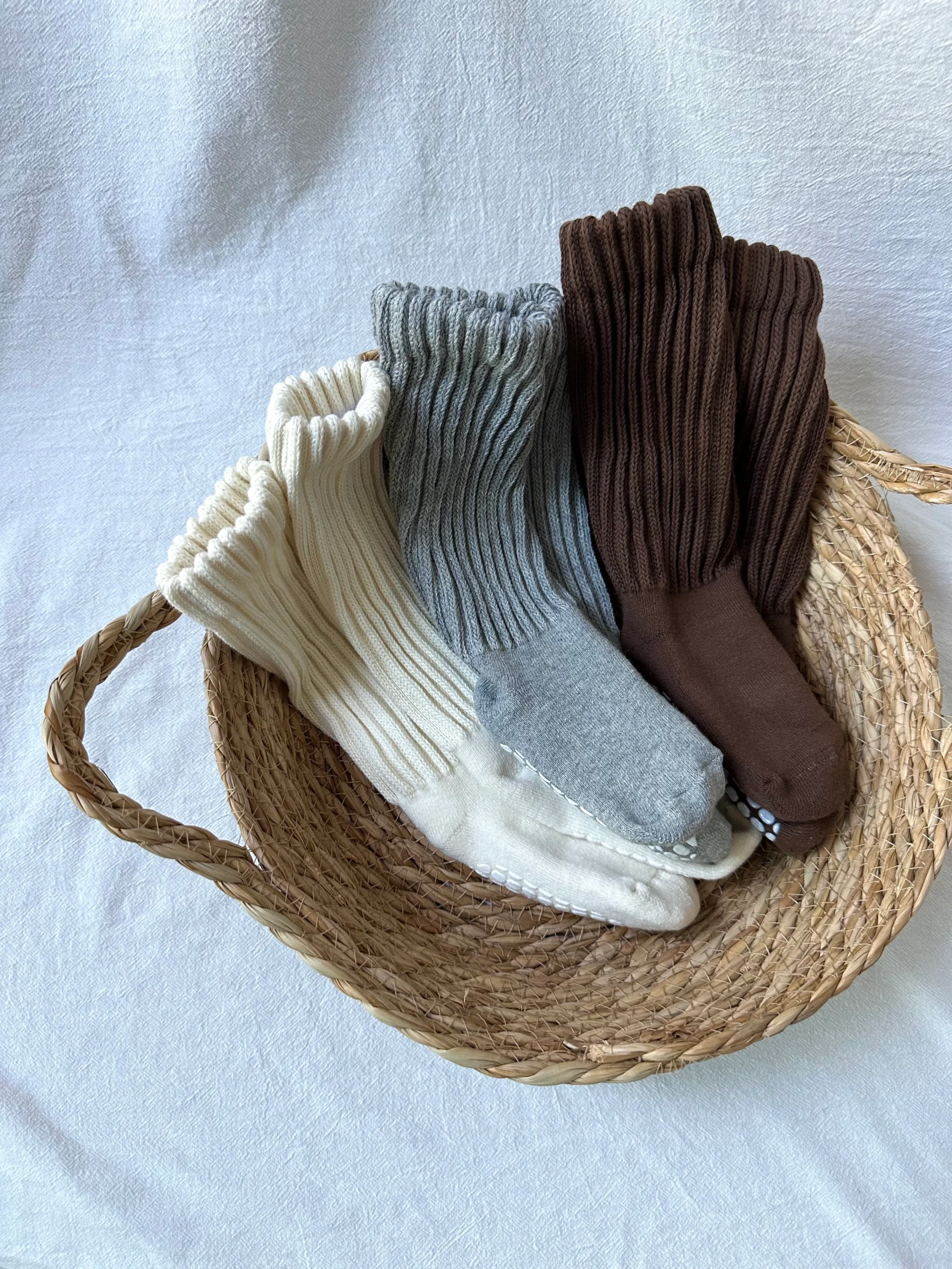 high baby socks with ribbed texture