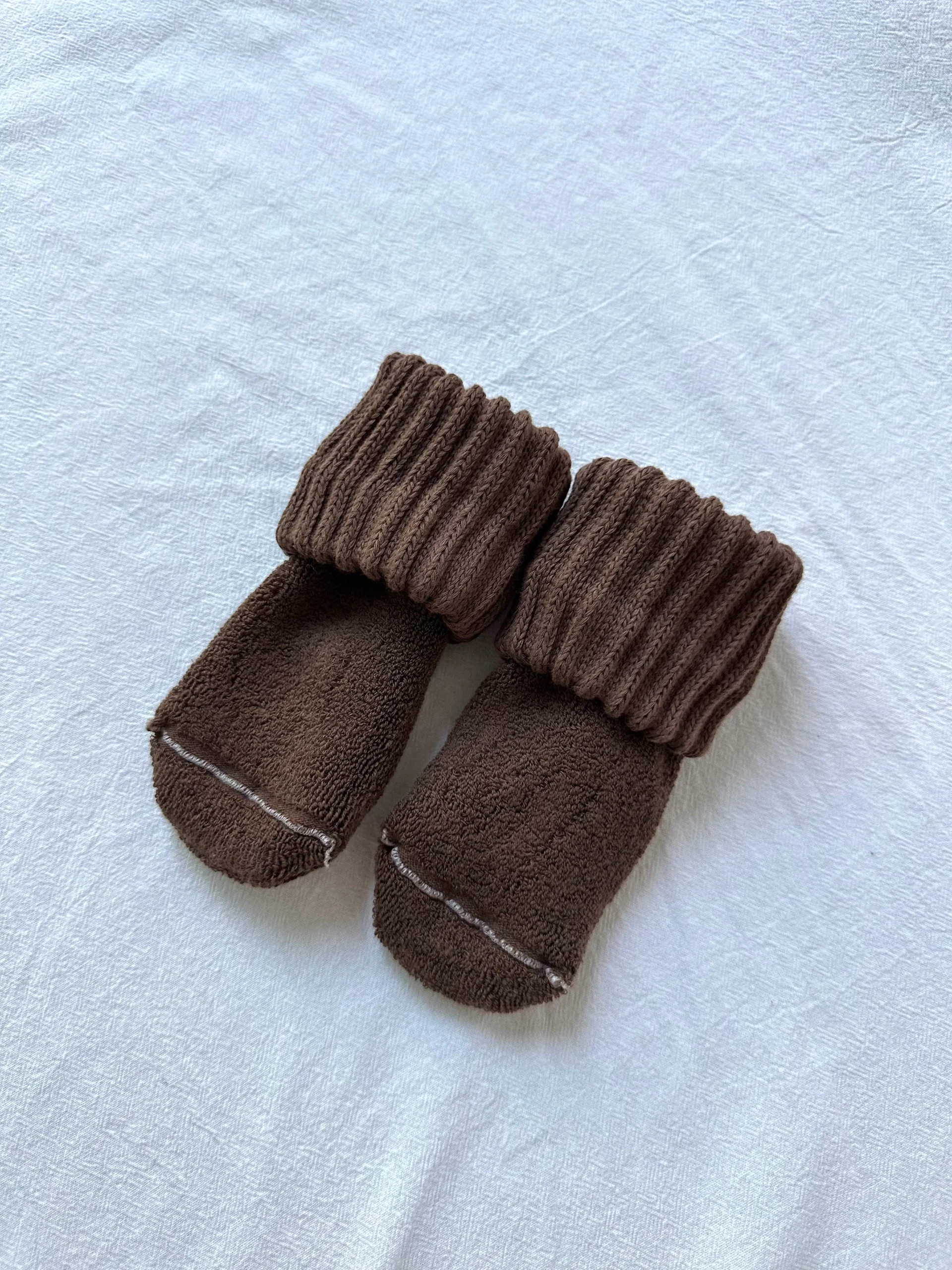 high baby cotton socks with ribbed texture